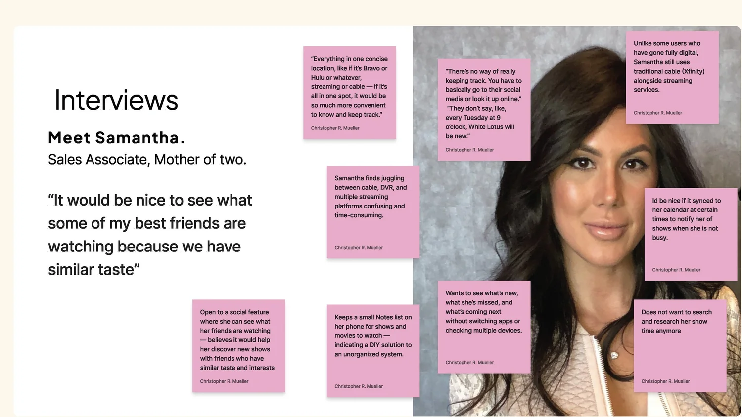 Interview — Samantha, Sales Associate