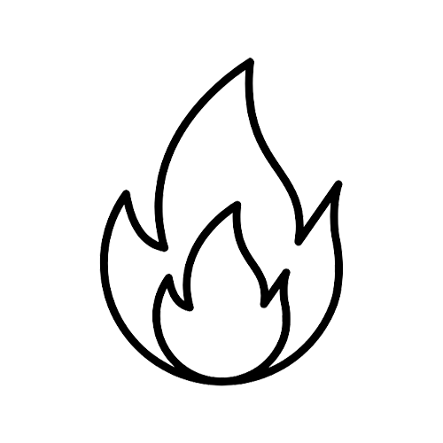 Outline of a flame or fire symbol.