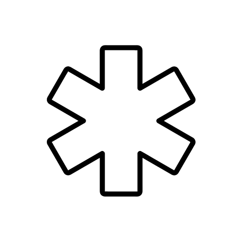 A simple black background with a white outline of a six-pointed star-shaped figure.