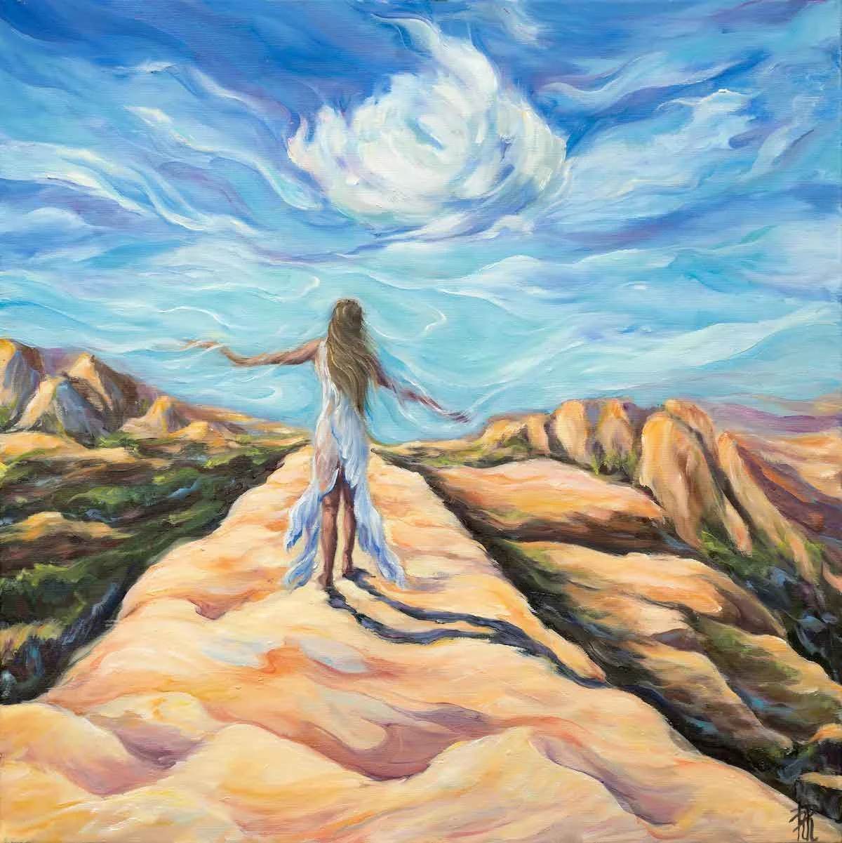 Les ailes du nuage | 2023 | oil on canvas | 60 x 60 cm