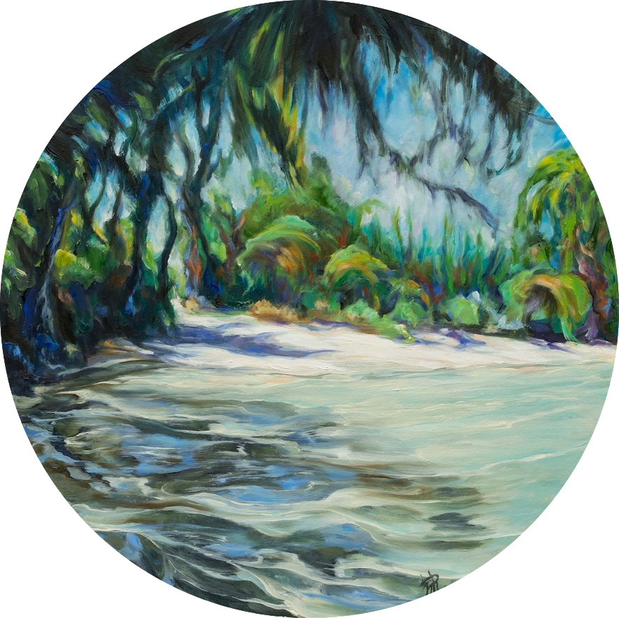 L'eau dénudée | 2024 | oil on canvas | diameter 50 cm