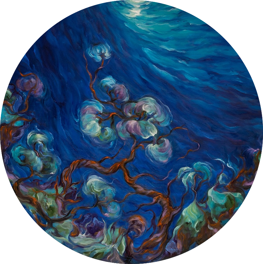 L'iris de la pensée | 2025 | oil on canvas | diameter 60 cm 