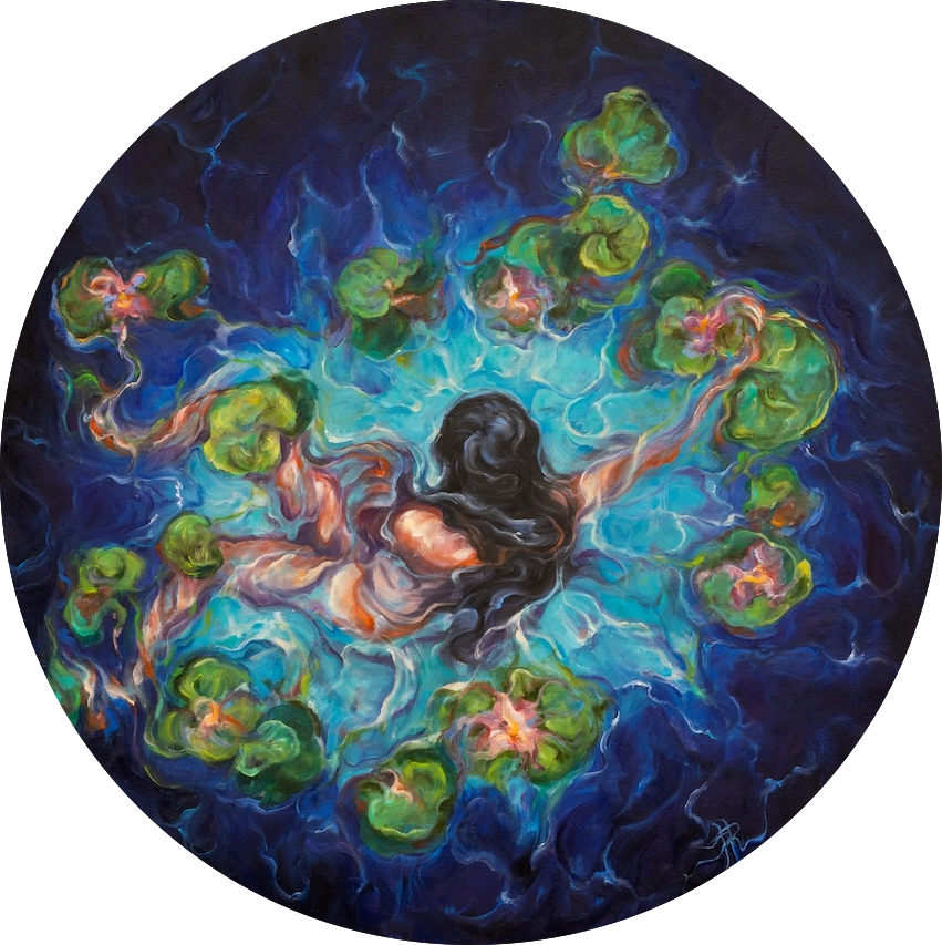 Floraison secrète | 2025 | oil on canvas | diameter 80 cm 