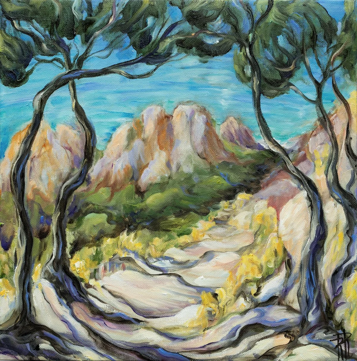 Le sentier des genetes | 2024 | oil on canvas | 30 x 30 cm