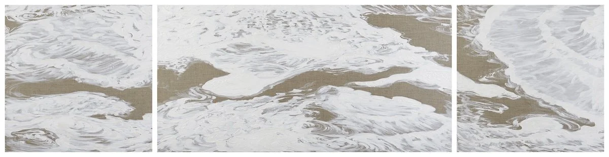 La memoria del bianco | triptych |  Acrylic on raw linen canvas |  50 x 100 cm