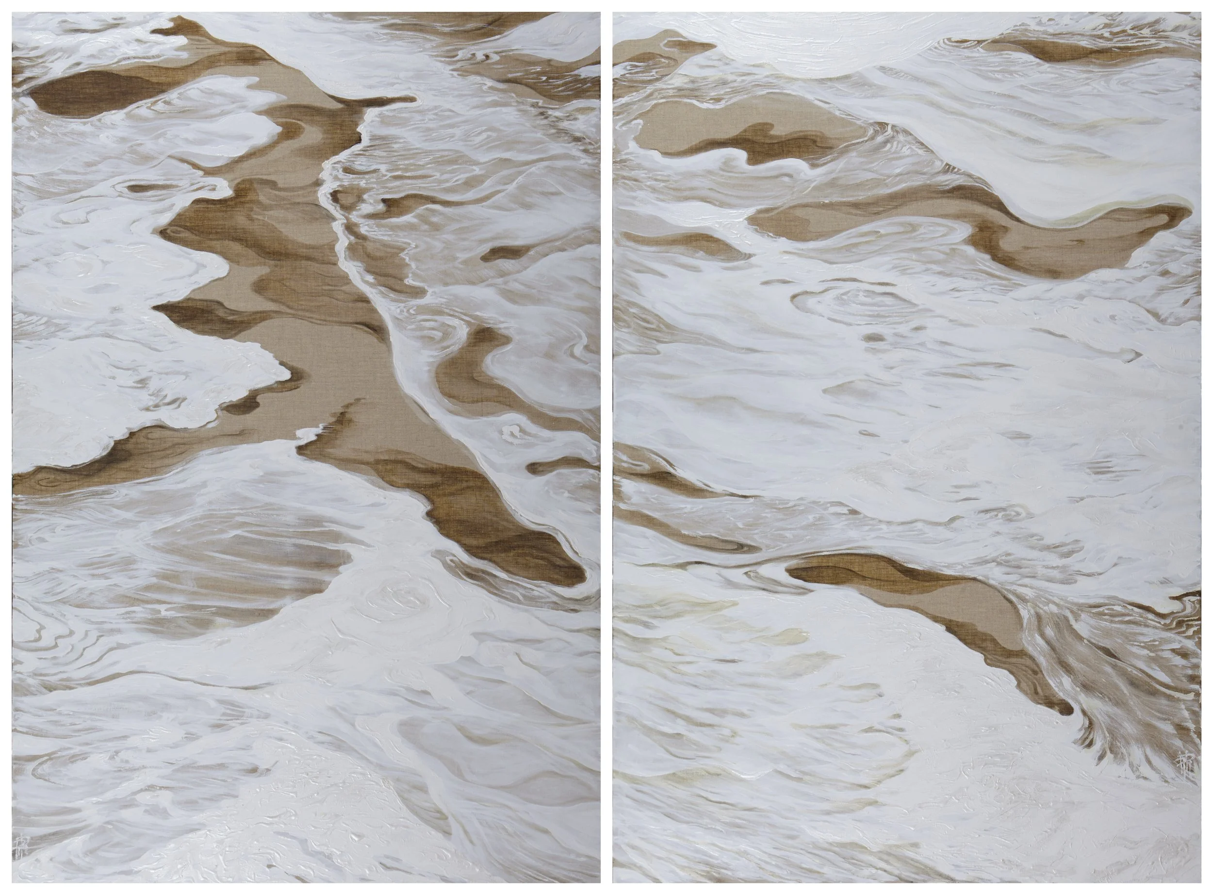 Shape of white | 2017 | diptych | mixed media on raw linen canvas | 150 x 200 cm