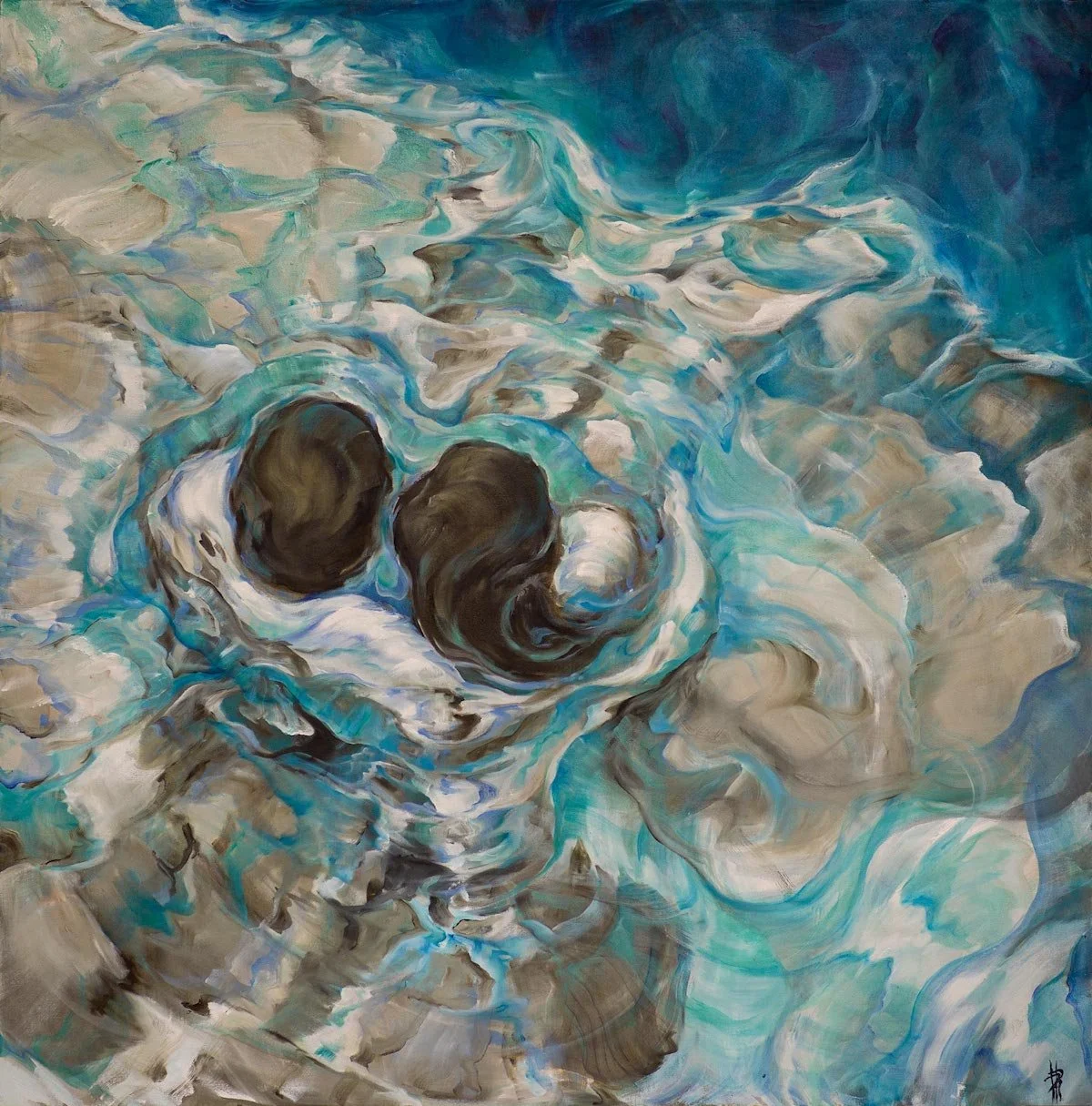 Correspondences turquoises | 2019 | oil on canvas | 120 x 120 cm