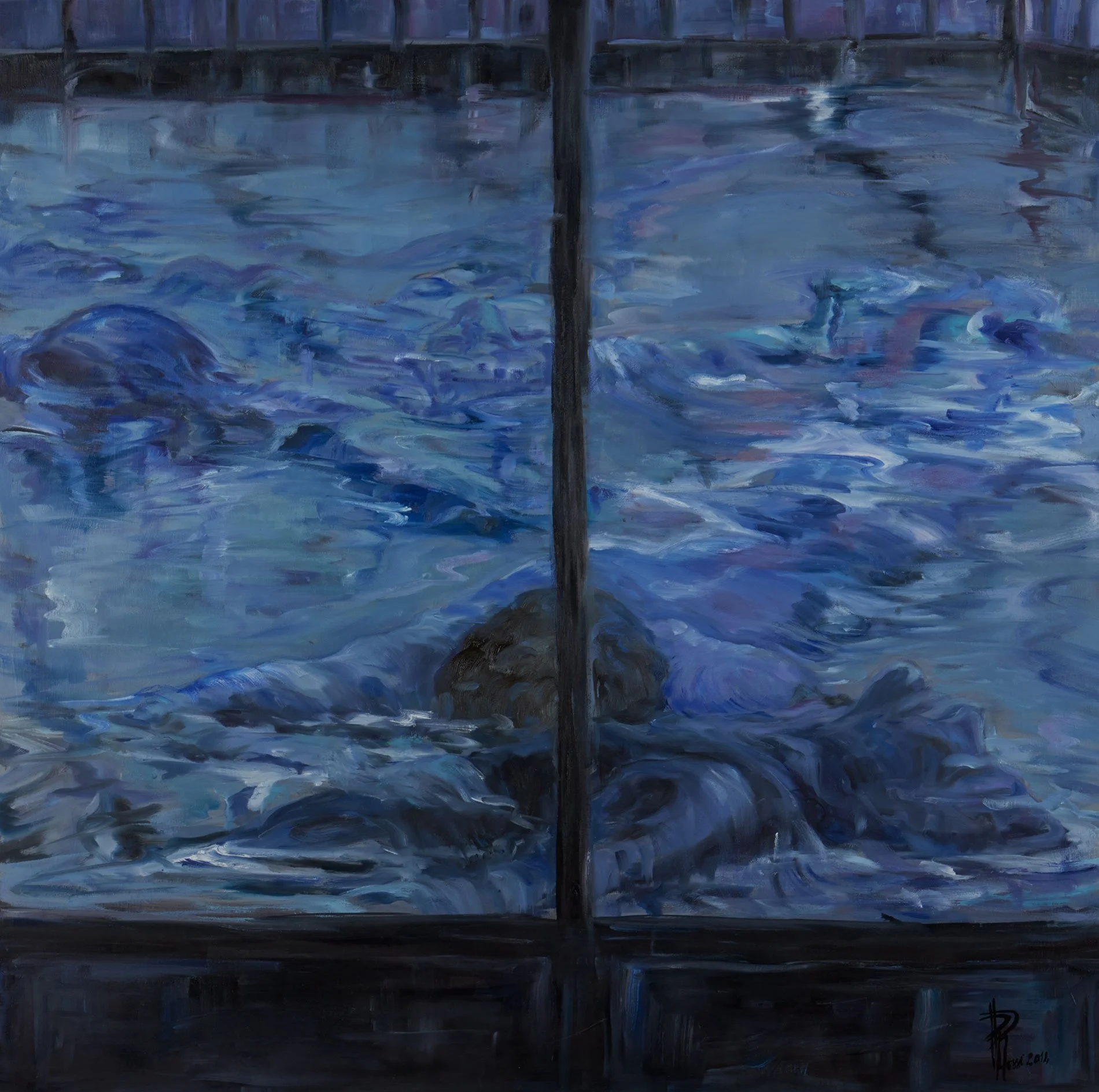 Blu notturno | 2014 | diptych - right panel | 100 x 100 cm