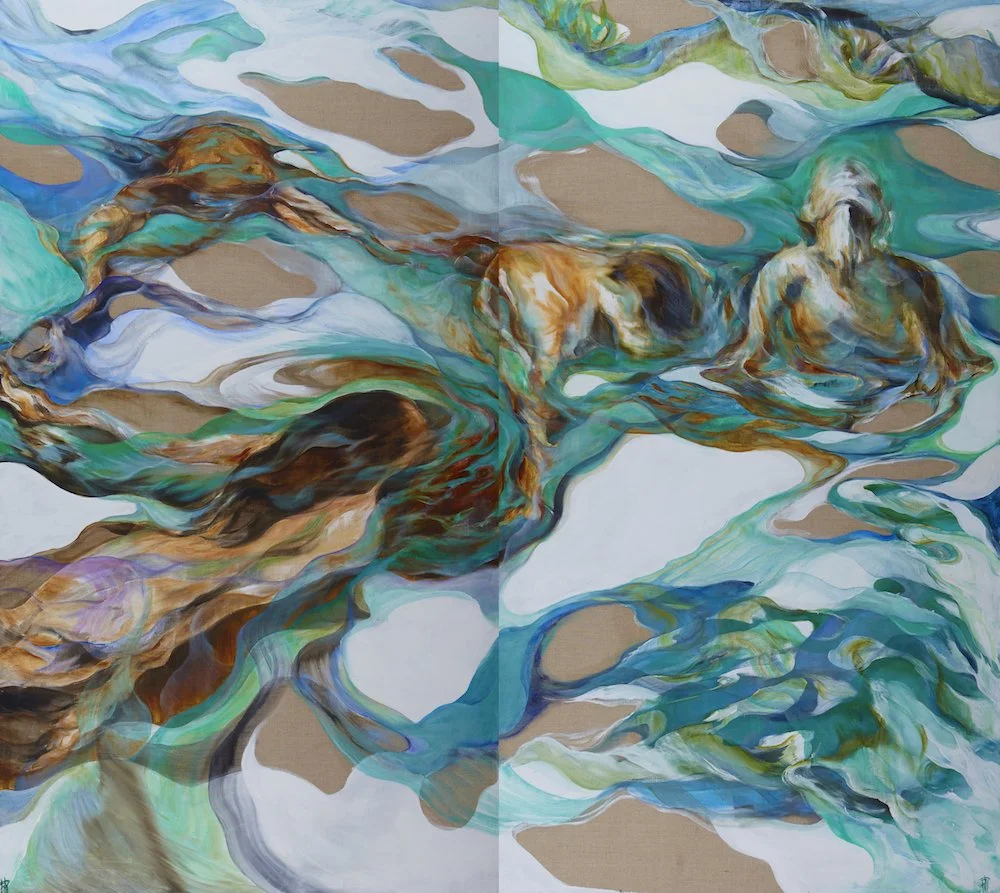 Forme d'acqua | 2017 | diptych | oil on linen canvas | 180 x 200 cm