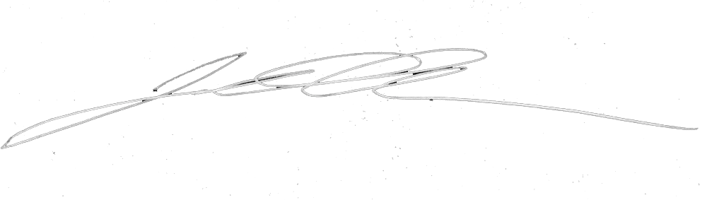 White cursive signature or scribble on a black background.