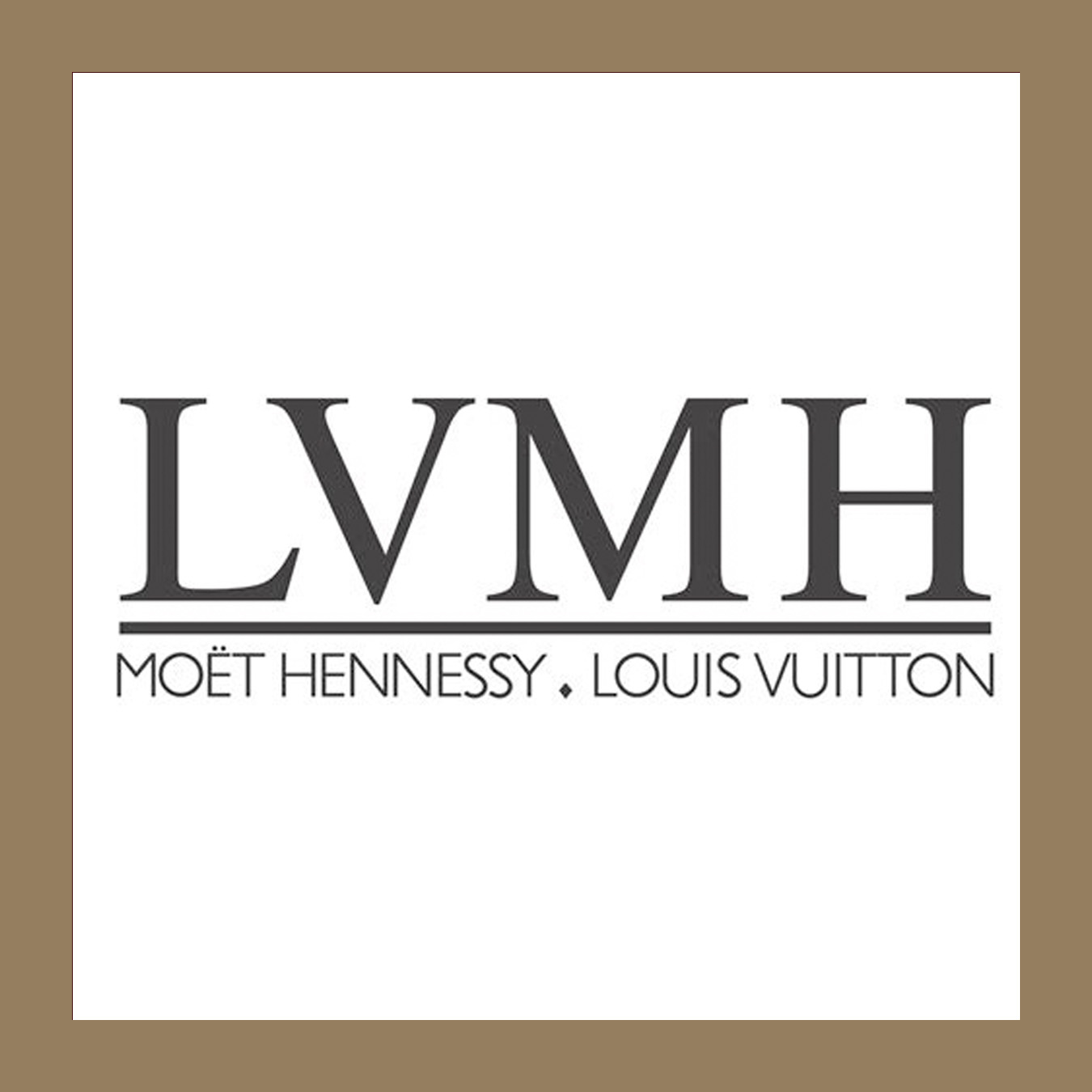 Logo with large stylized letters 'LVMH' and smaller text underneath that reads 'MOËT HENNESSY' and 'LOUIS VUITTON' separated by a dot.