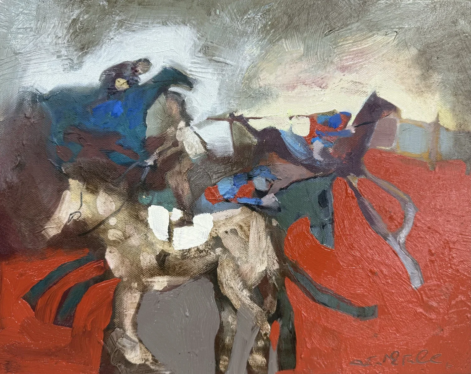 Racing. 11 x 14 in  oil on canvas