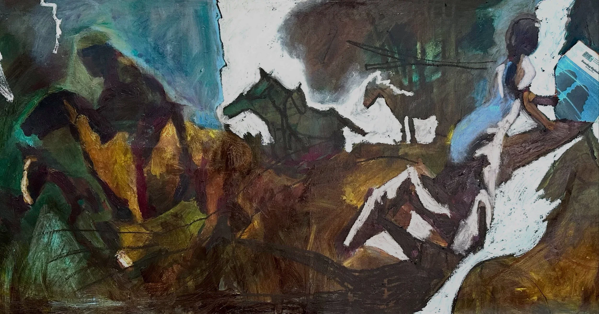 Getting Closer   36 x 72 in  oil on canvas