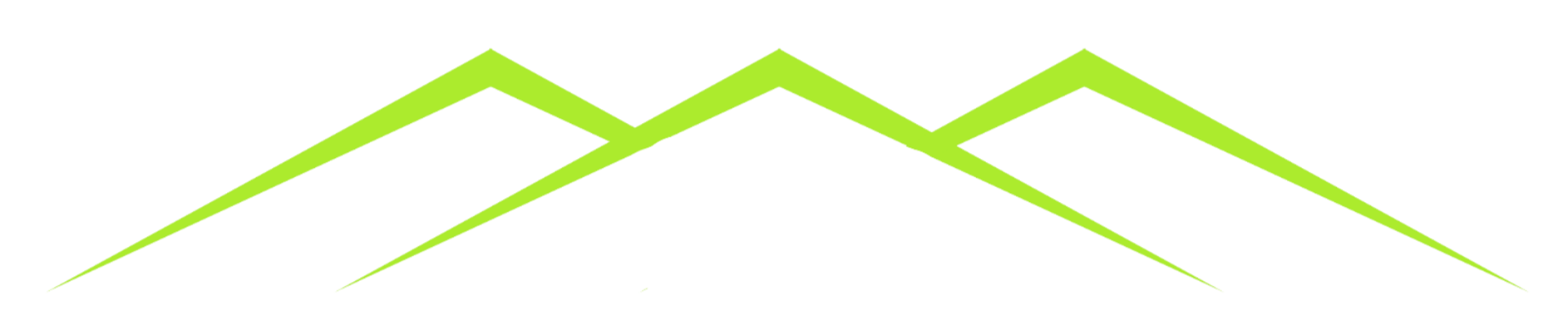 Illustration of three green mountain peaks on a black background.