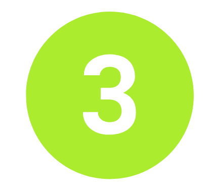 Green circle with black number 3 inside