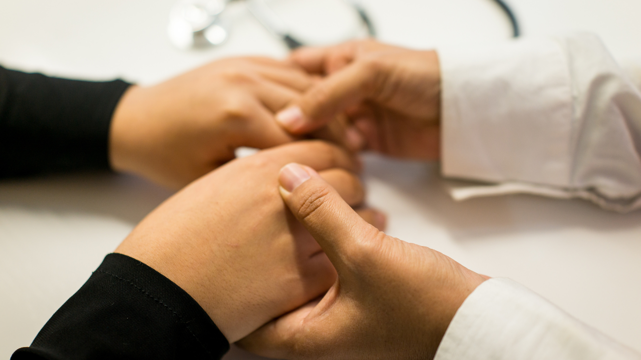 A physician and patient during a medical visit