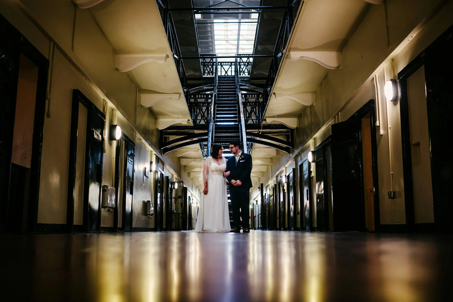 Crumlin Road Gaol Daft Punk Wedding Photos.  Best Wedding Photographers Northern Ireland. 