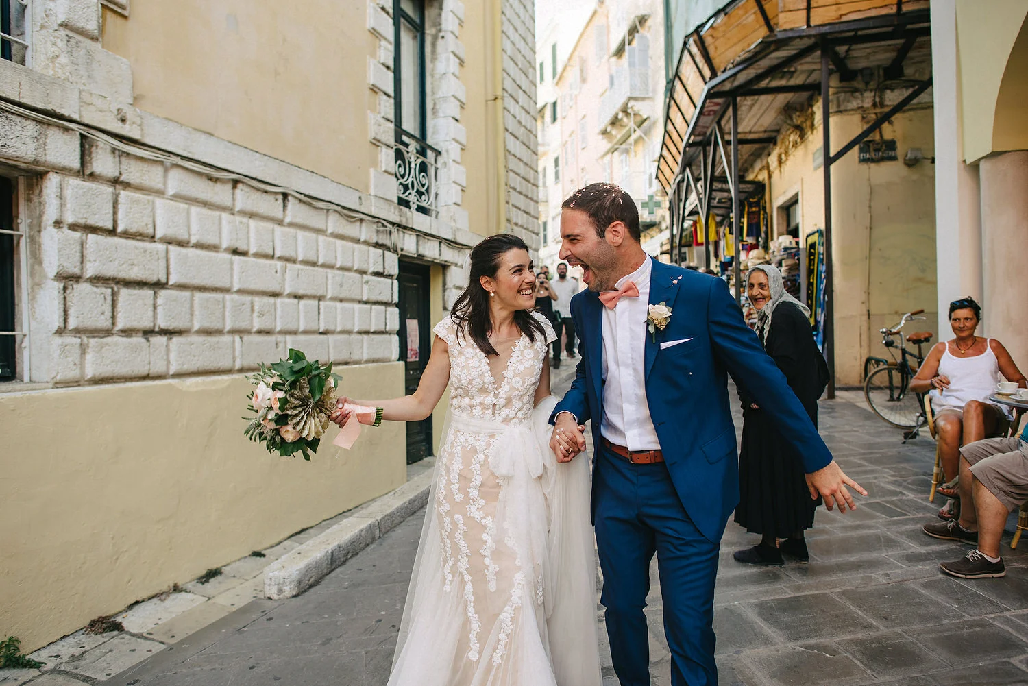 Eva and Stathis Corfu Wedding Photos, Danilia Village film location of the Durrells. English speaking wedding photographers Greece, Corfu. 