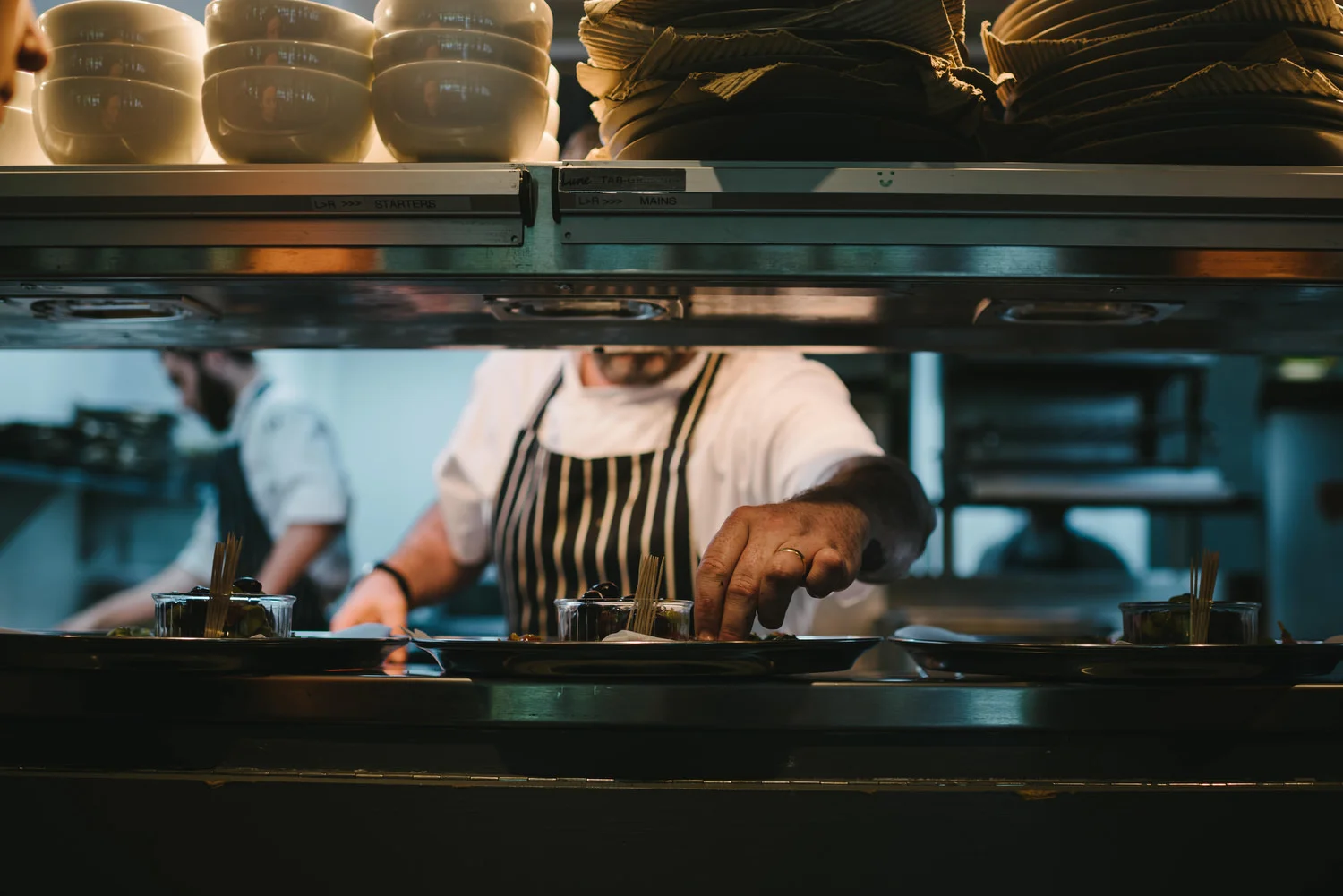 Food being prepared for a Deanes at Queens Belfast Wedding.