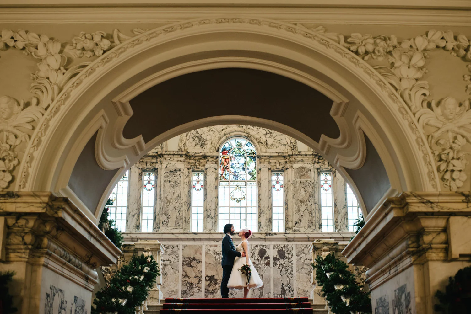 Inside Belfast City Hall.