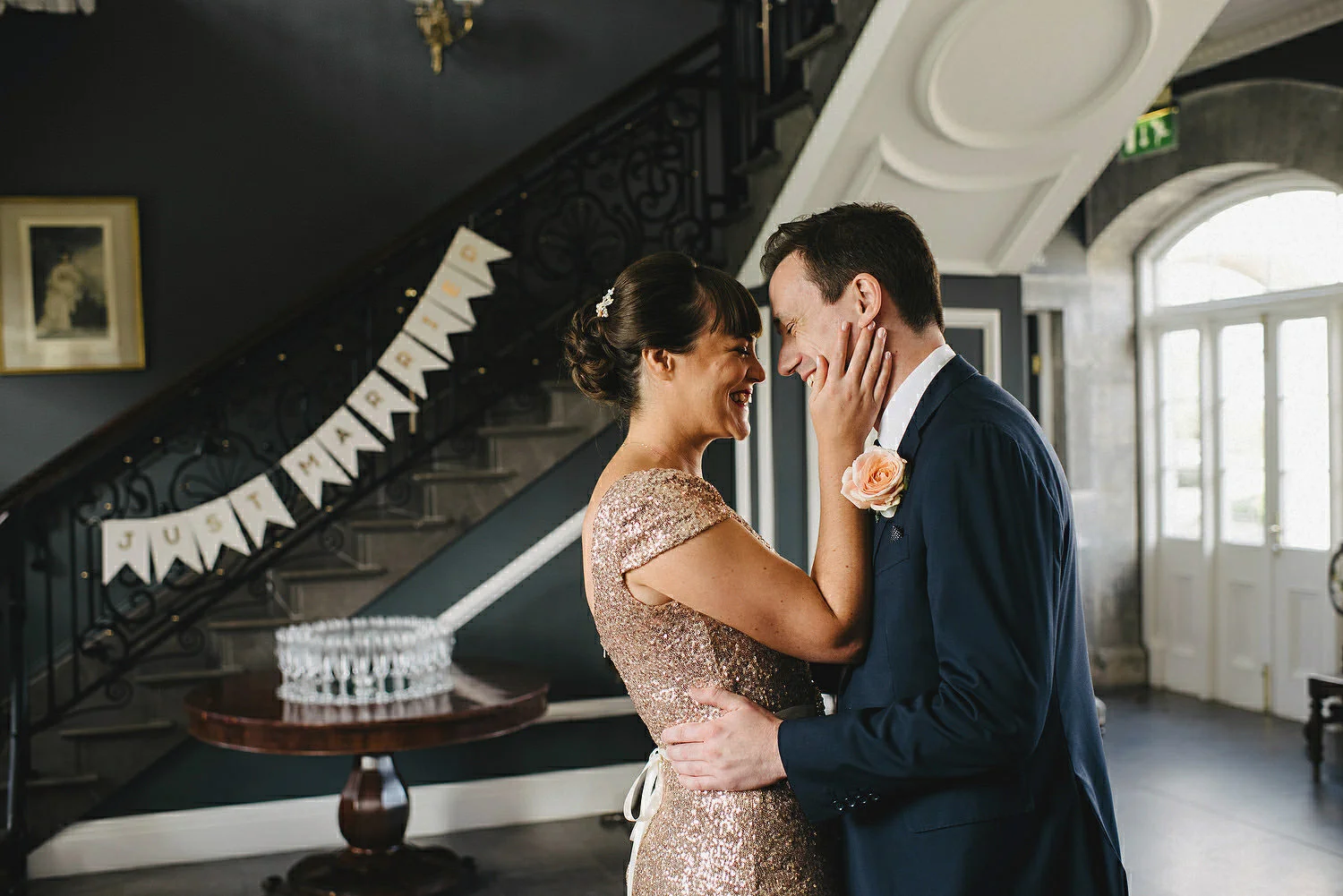  Clonabreany House Wedding, Best Irish Wedding Photographers, Dinosaur themed wedding, alternative wedding dress, first look 