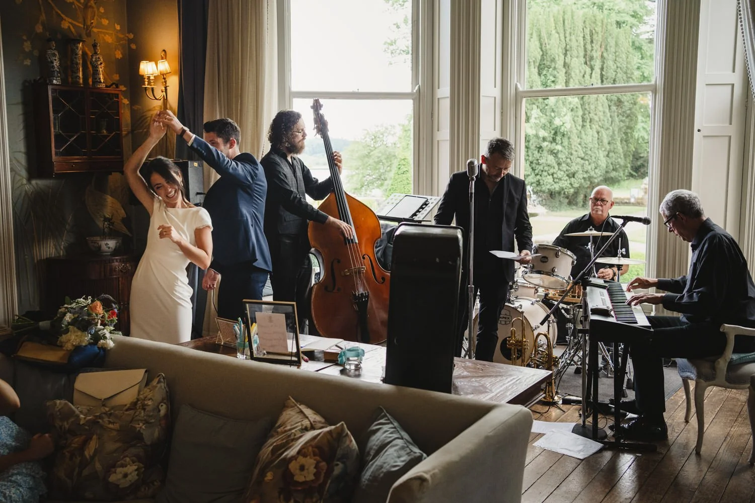  Beth Bradley and Colm Hicks wedding in the Sacred Heart Church in Omagh with wedding reception in Castle Leslie Estate in Glaslough, Monaghan.  Entertainment by Jazz Gazette and The Rare Aul Stuff 