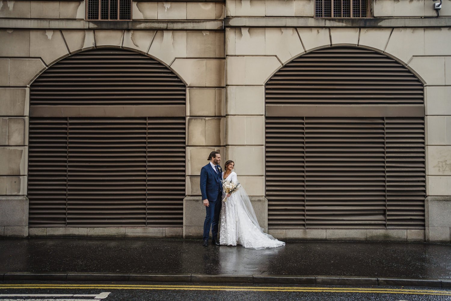  Laura and Matthews wedding in the Muddler’s Club restaurant in Belfast’s Cathedral Quarter. The couple got ready in the Hilton hotel before heading to St.Malachy’s church for their ceremony. Afterwards, we took photos around Cathedral Quarter before