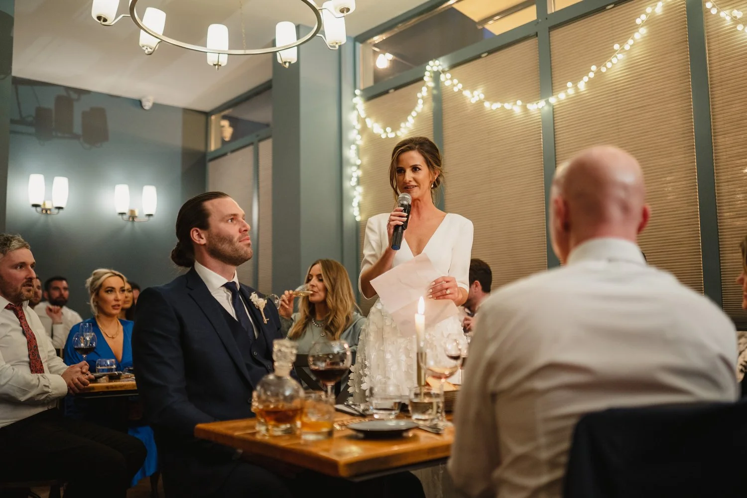  Laura and Matthews wedding in the Muddler’s Club restaurant in Belfast’s Cathedral Quarter. The couple got ready in the Hilton hotel before heading to St.Malachy’s church for their ceremony. Afterwards, we took photos around Cathedral Quarter before