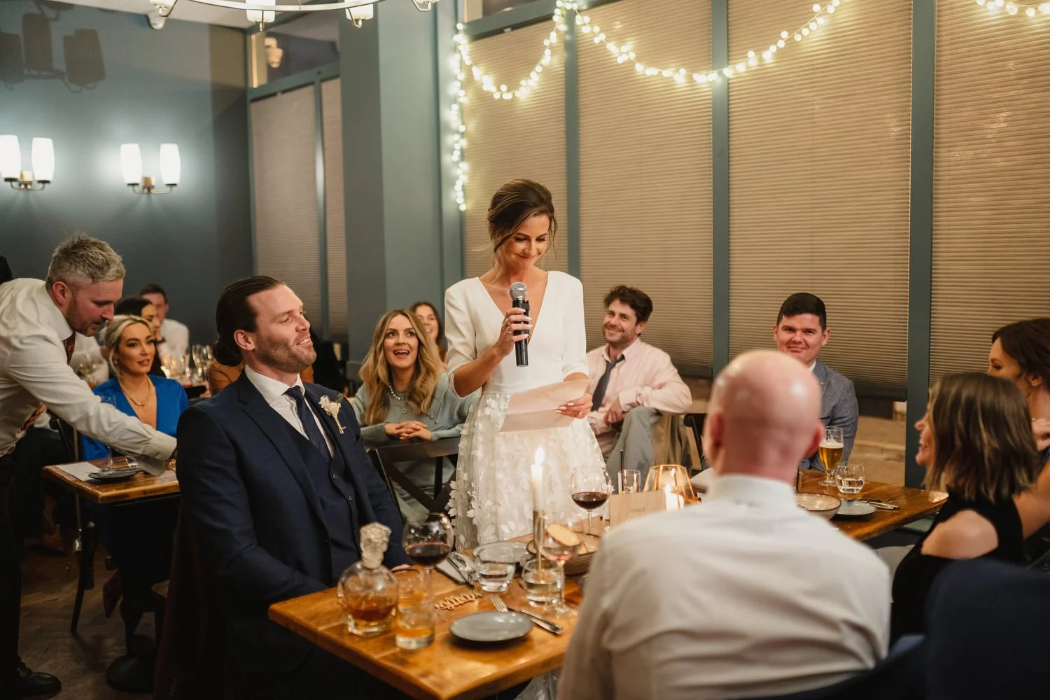  Laura and Matthews wedding in the Muddler’s Club restaurant in Belfast’s Cathedral Quarter. The couple got ready in the Hilton hotel before heading to St.Malachy’s church for their ceremony. Afterwards, we took photos around Cathedral Quarter before