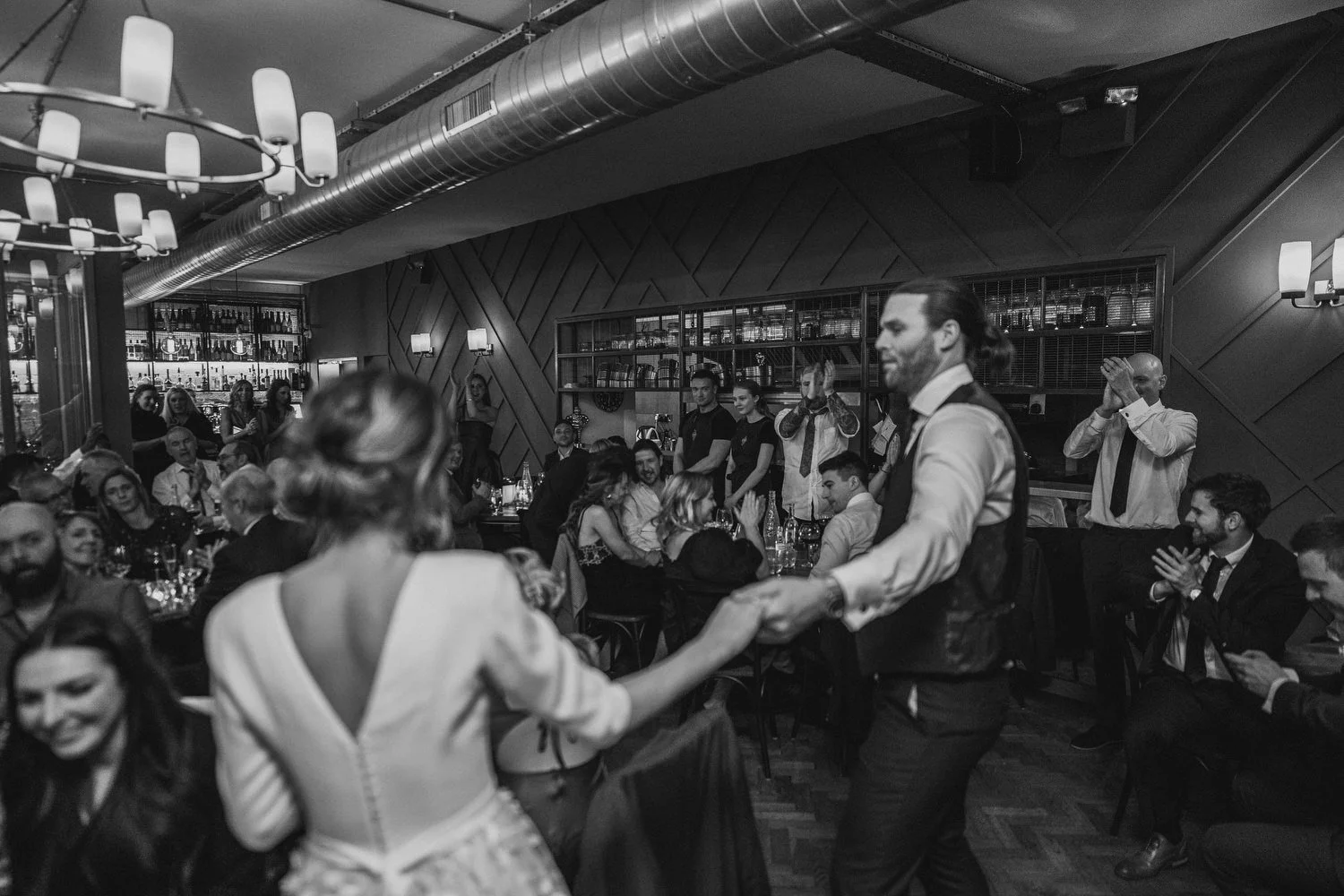  Laura and Matthews wedding in the Muddler’s Club restaurant in Belfast’s Cathedral Quarter. The couple got ready in the Hilton hotel before heading to St.Malachy’s church for their ceremony. Afterwards, we took photos around Cathedral Quarter before