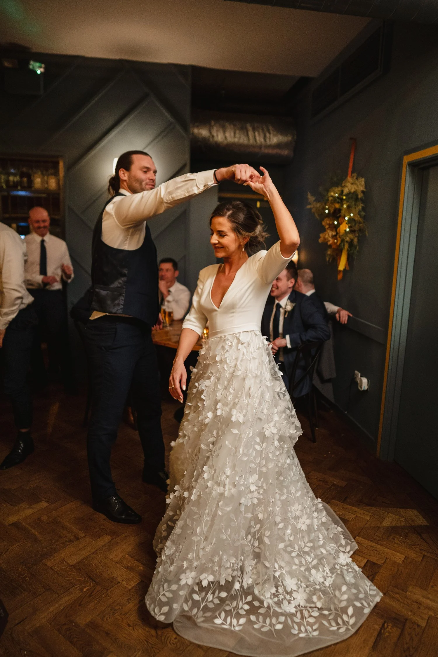  Laura and Matthews wedding in the Muddler’s Club restaurant in Belfast’s Cathedral Quarter. The couple got ready in the Hilton hotel before heading to St.Malachy’s church for their ceremony. Afterwards, we took photos around Cathedral Quarter before