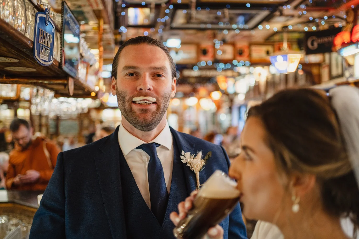  Laura and Matthews wedding in the Muddler’s Club restaurant in Belfast’s Cathedral Quarter. The couple got ready in the Hilton hotel before heading to St.Malachy’s church for their ceremony. Afterwards, we took photos around Cathedral Quarter before