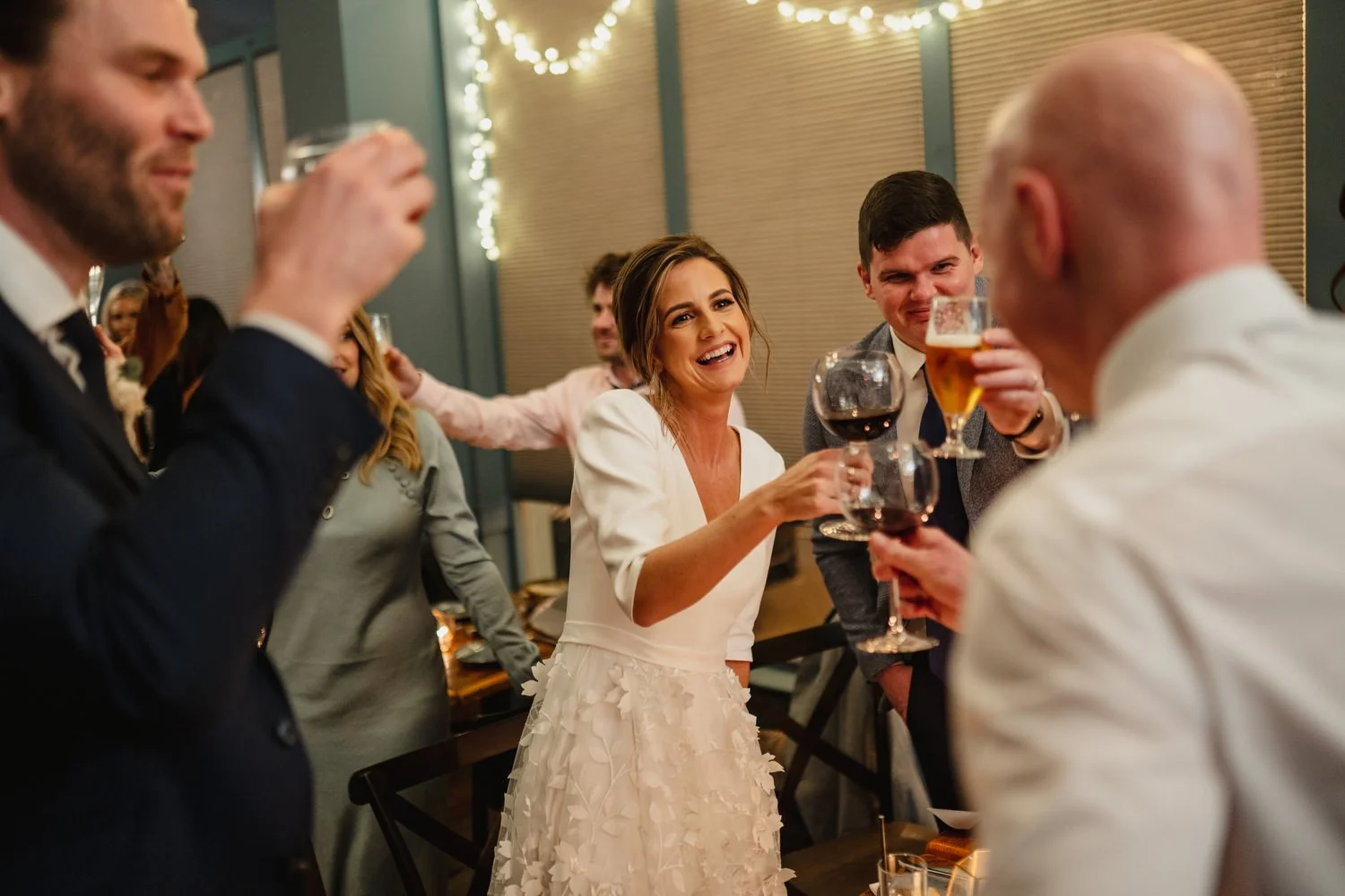  Laura and Matthews wedding in the Muddler’s Club restaurant in Belfast’s Cathedral Quarter. The couple got ready in the Hilton hotel before heading to St.Malachy’s church for their ceremony. Afterwards, we took photos around Cathedral Quarter before