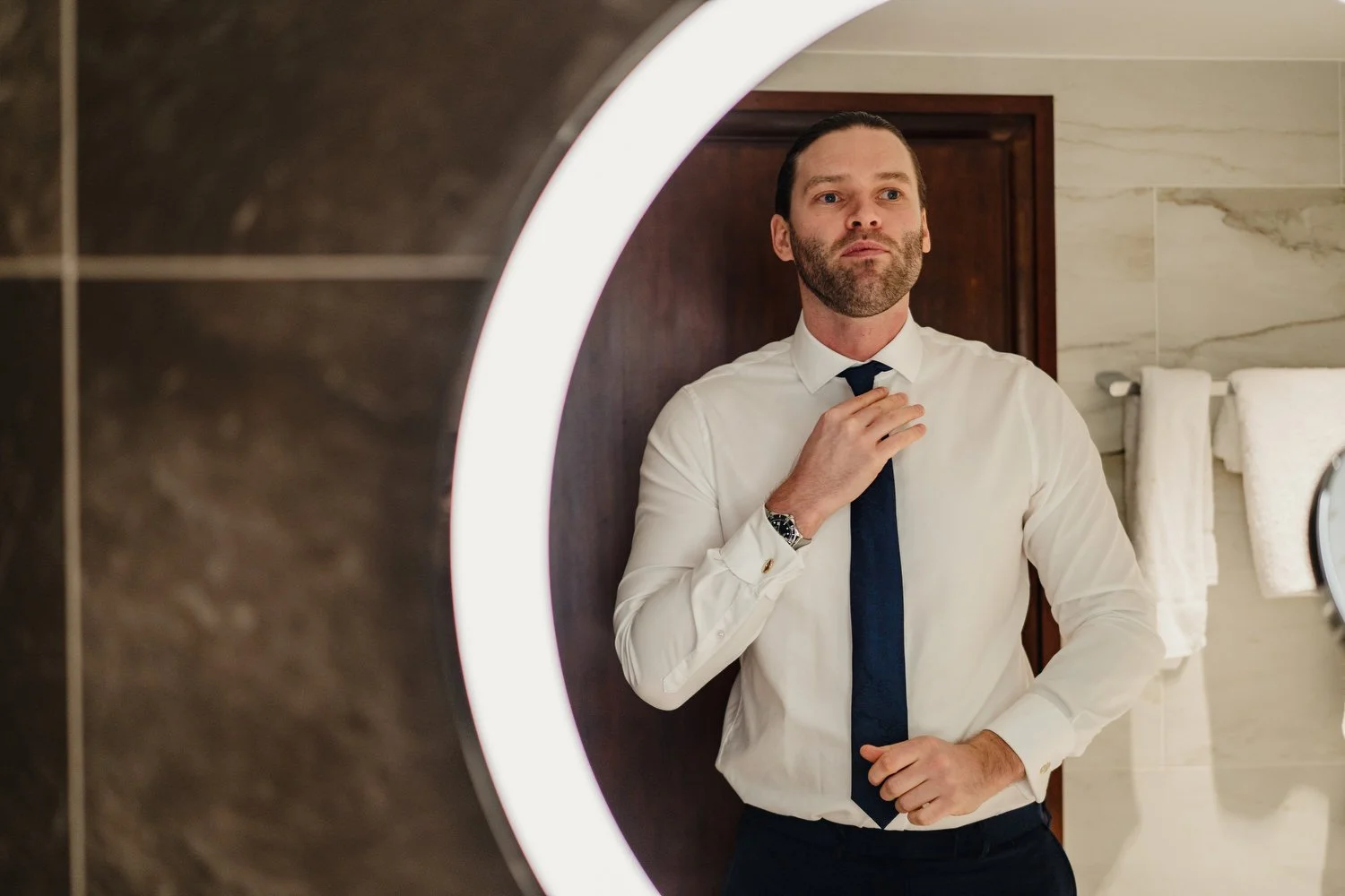  Laura and Matthews wedding in the Muddler’s Club restaurant in Belfast’s Cathedral Quarter. The couple got ready in the Hilton hotel before heading to St.Malachy’s church for their ceremony. Afterwards, we took photos around Cathedral Quarter before