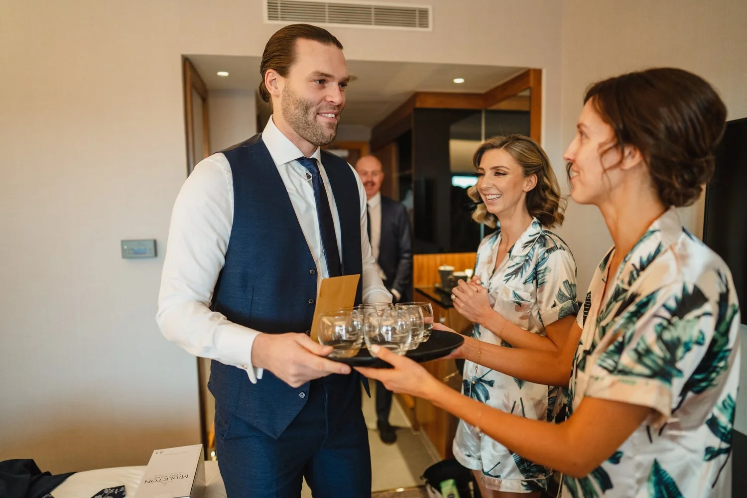  Laura and Matthews wedding in the Muddler’s Club restaurant in Belfast’s Cathedral Quarter. The couple got ready in the Hilton hotel before heading to St.Malachy’s church for their ceremony. Afterwards, we took photos around Cathedral Quarter before