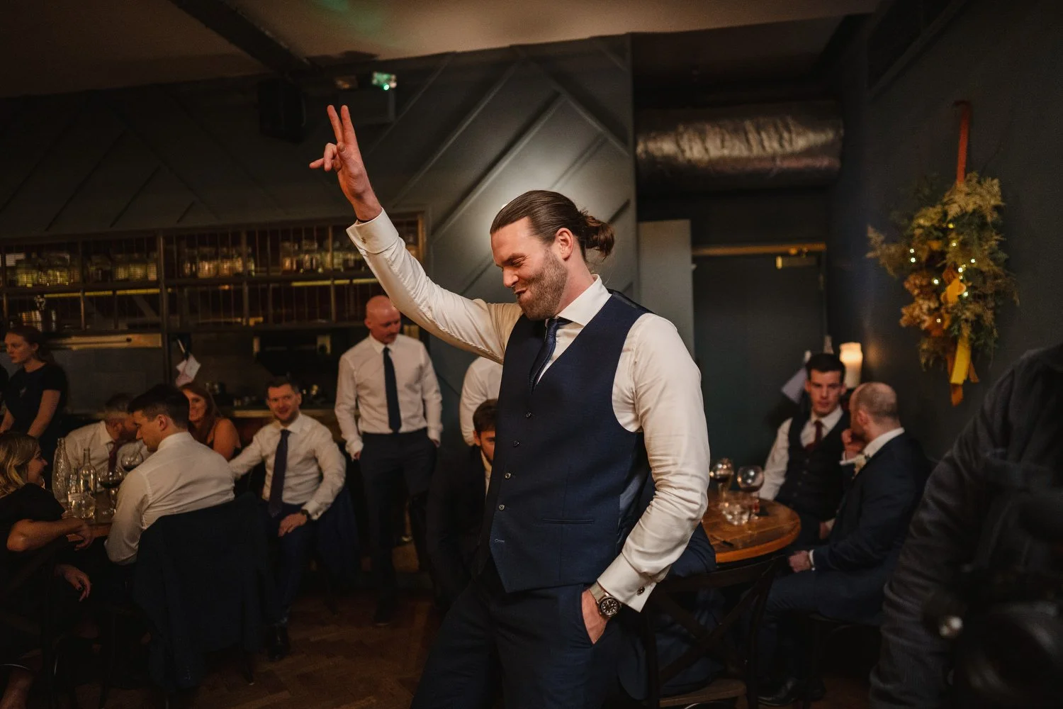  Laura and Matthews wedding in the Muddler’s Club restaurant in Belfast’s Cathedral Quarter. The couple got ready in the Hilton hotel before heading to St.Malachy’s church for their ceremony. Afterwards, we took photos around Cathedral Quarter before