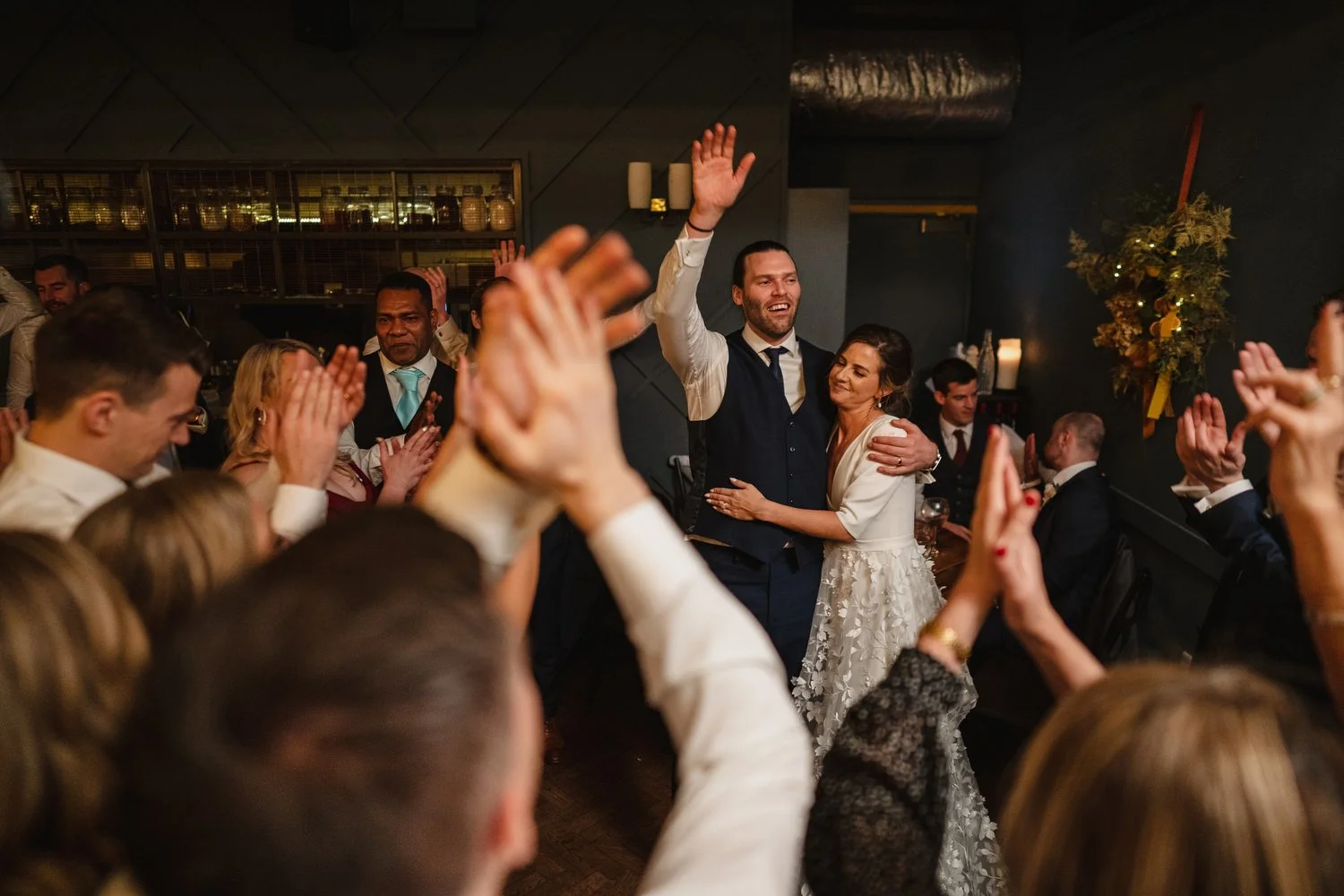  Laura and Matthews wedding in the Muddler’s Club restaurant in Belfast’s Cathedral Quarter. The couple got ready in the Hilton hotel before heading to St.Malachy’s church for their ceremony. Afterwards, we took photos around Cathedral Quarter before