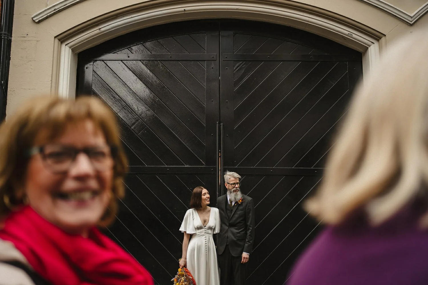  Kathryn and ChrisÕs wedding was supposed to be in Babel rooftop but it burned down 4 days before they were due to get married.  Instead they had their humanist wedding in their own house followed by photos in nearby Ormeau Park and Belfast Cathedral