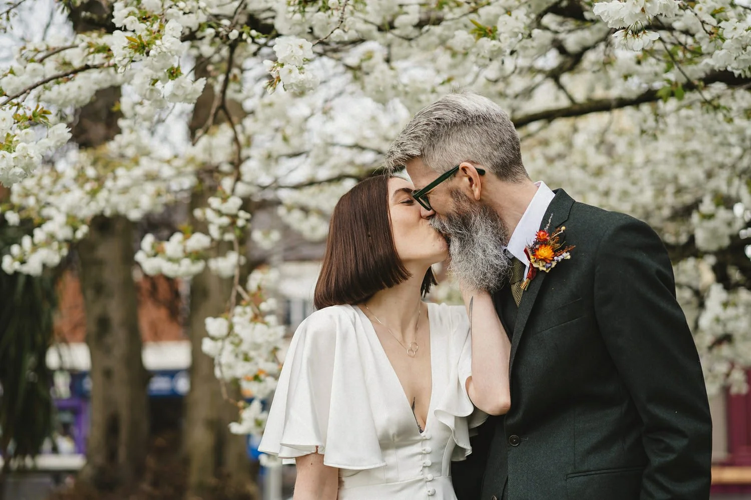  Kathryn and ChrisÕs wedding was supposed to be in Babel rooftop but it burned down 4 days before they were due to get married.  Instead they had their humanist wedding in their own house followed by photos in nearby Ormeau Park and Belfast Cathedral
