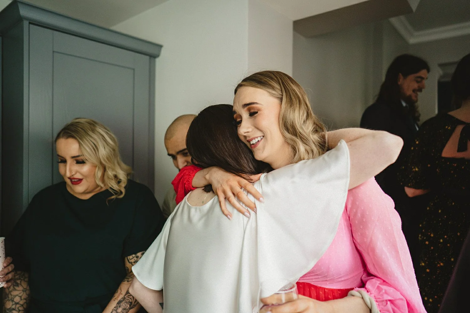  Kathryn and ChrisÕs wedding was supposed to be in Babel rooftop but it burned down 4 days before they were due to get married.  Instead they had their humanist wedding in their own house followed by photos in nearby Ormeau Park and Belfast Cathedral