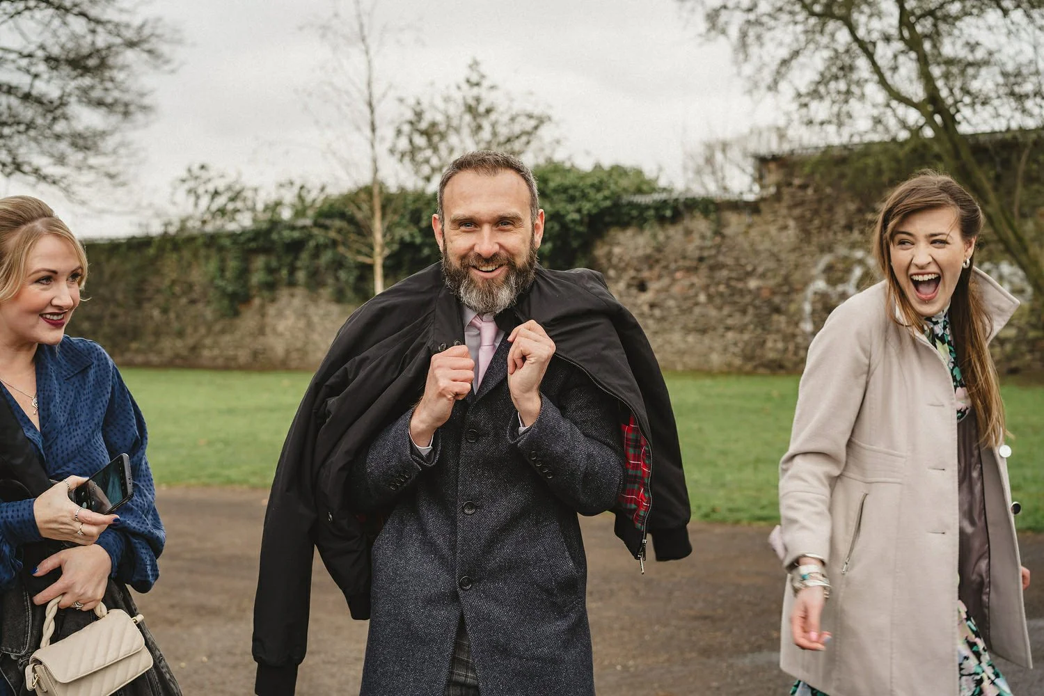  Kathryn and ChrisÕs wedding was supposed to be in Babel rooftop but it burned down 4 days before they were due to get married.  Instead they had their humanist wedding in their own house followed by photos in nearby Ormeau Park and Belfast Cathedral