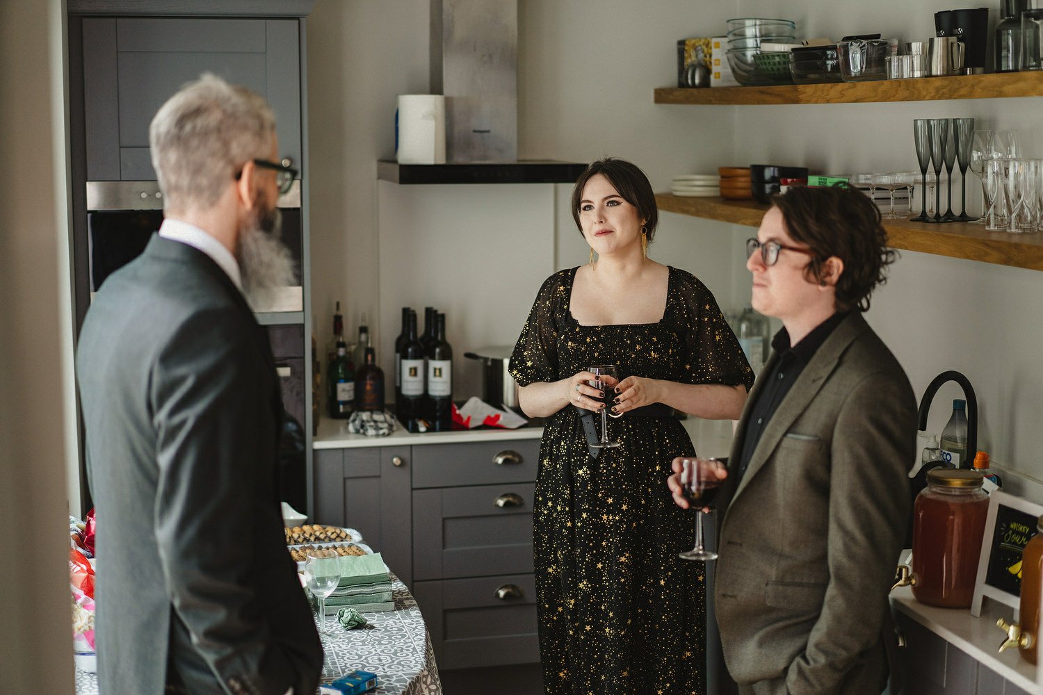  Kathryn and ChrisÕs wedding was supposed to be in Babel rooftop but it burned down 4 days before they were due to get married.  Instead they had their humanist wedding in their own house followed by photos in nearby Ormeau Park and Belfast Cathedral