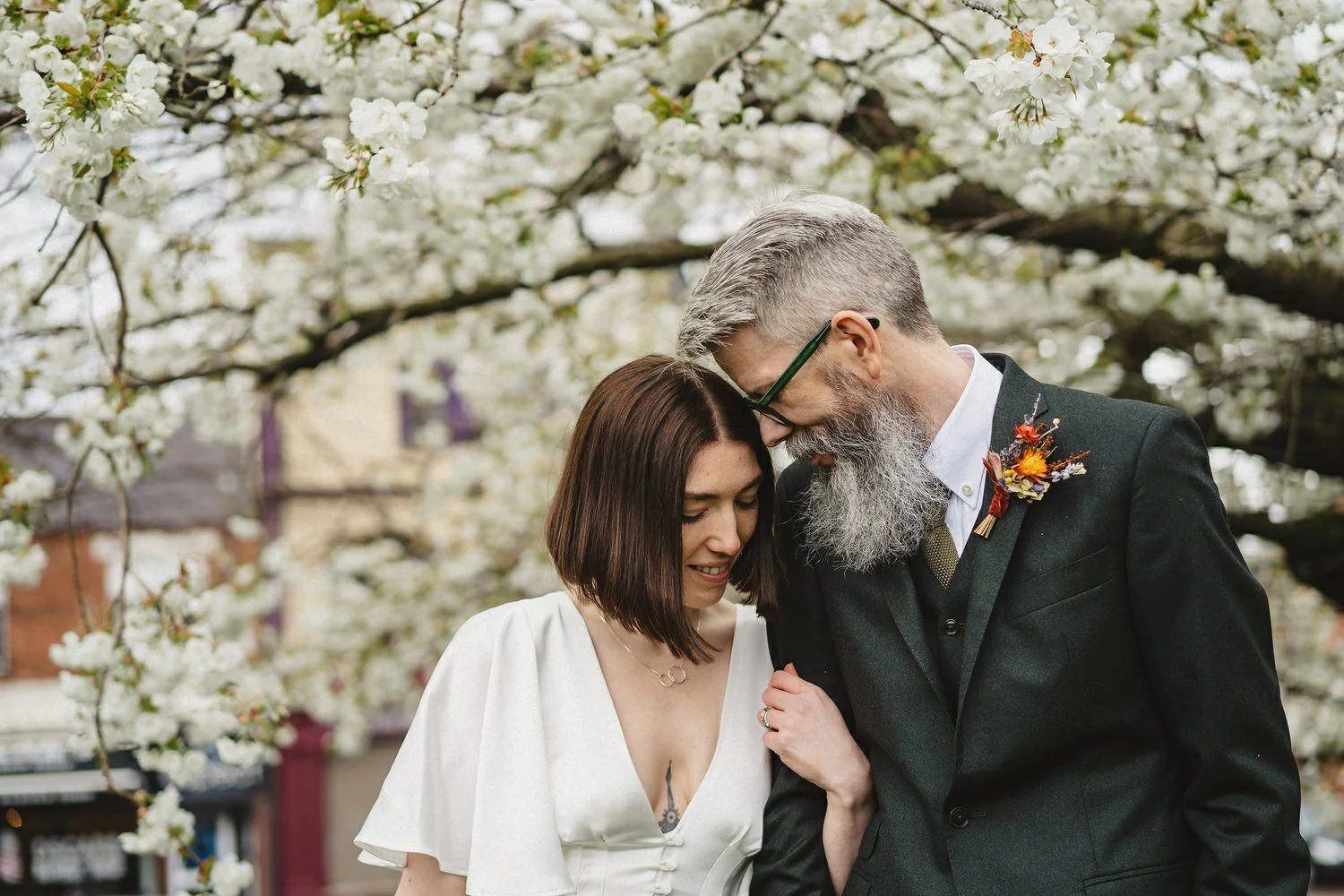  Kathryn and ChrisÕs wedding was supposed to be in Babel rooftop but it burned down 4 days before they were due to get married.  Instead they had their humanist wedding in their own house followed by photos in nearby Ormeau Park and Belfast Cathedral