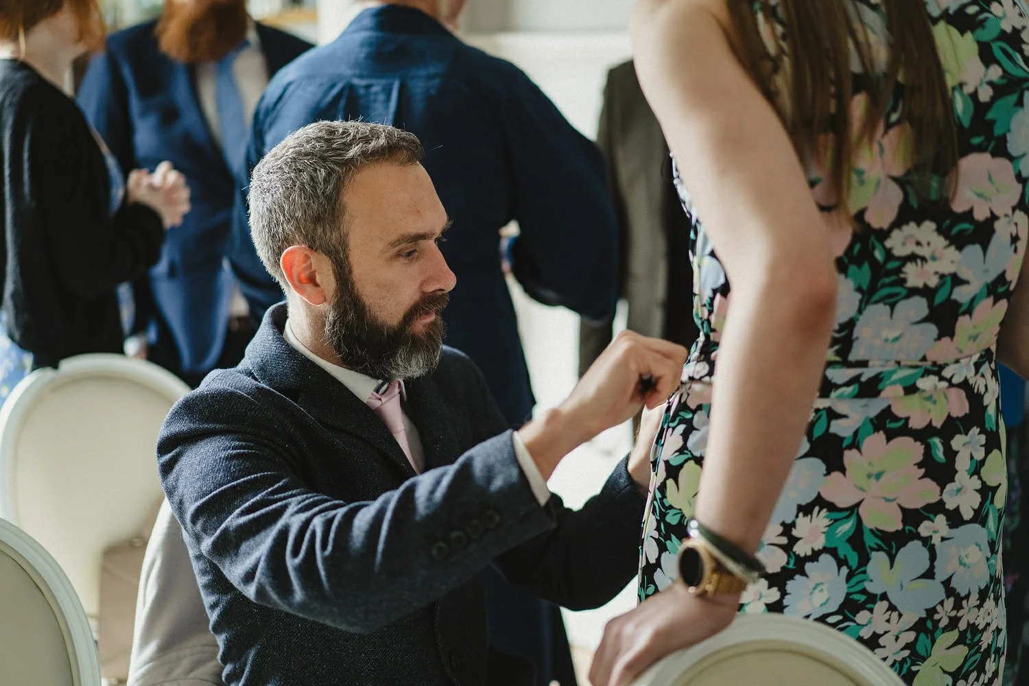  Kathryn and ChrisÕs wedding was supposed to be in Babel rooftop but it burned down 4 days before they were due to get married.  Instead they had their humanist wedding in their own house followed by photos in nearby Ormeau Park and Belfast Cathedral