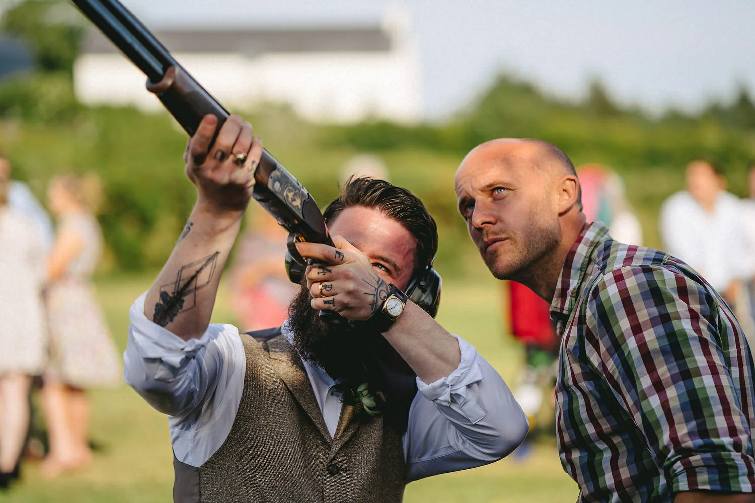  Alternative Wedding lawn games ideas. Clay Pigeon Shooting. Axe Throwing.  