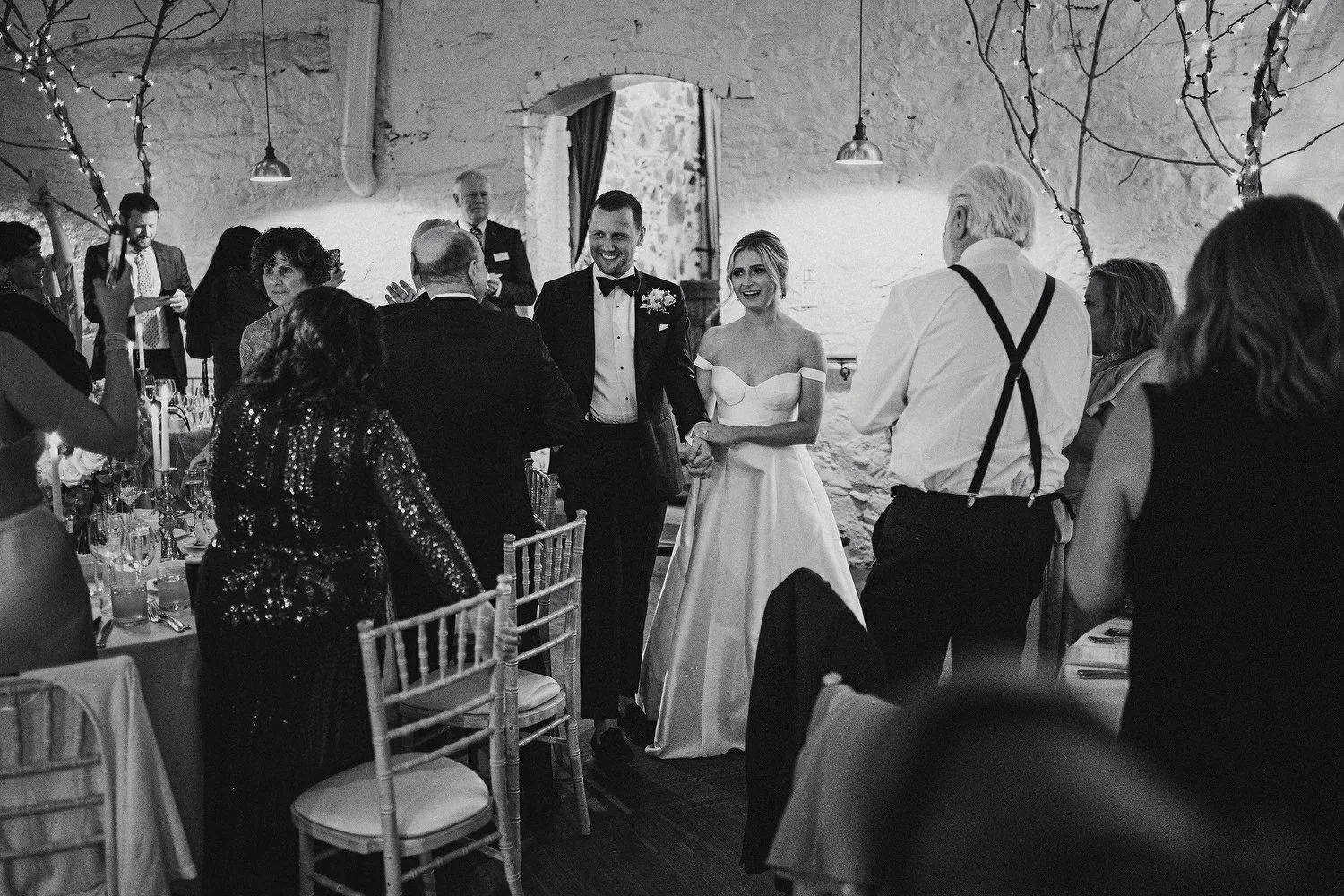  Katie and Jack McGarryÕs Irish American winter wedding at Larchfield estate, with wedding photographs in Belfast Cathedral Quarter and the Merchant Hotel. JackÕs New York Bar, The Dead Rabbit, provided the drinks and cocktails. 