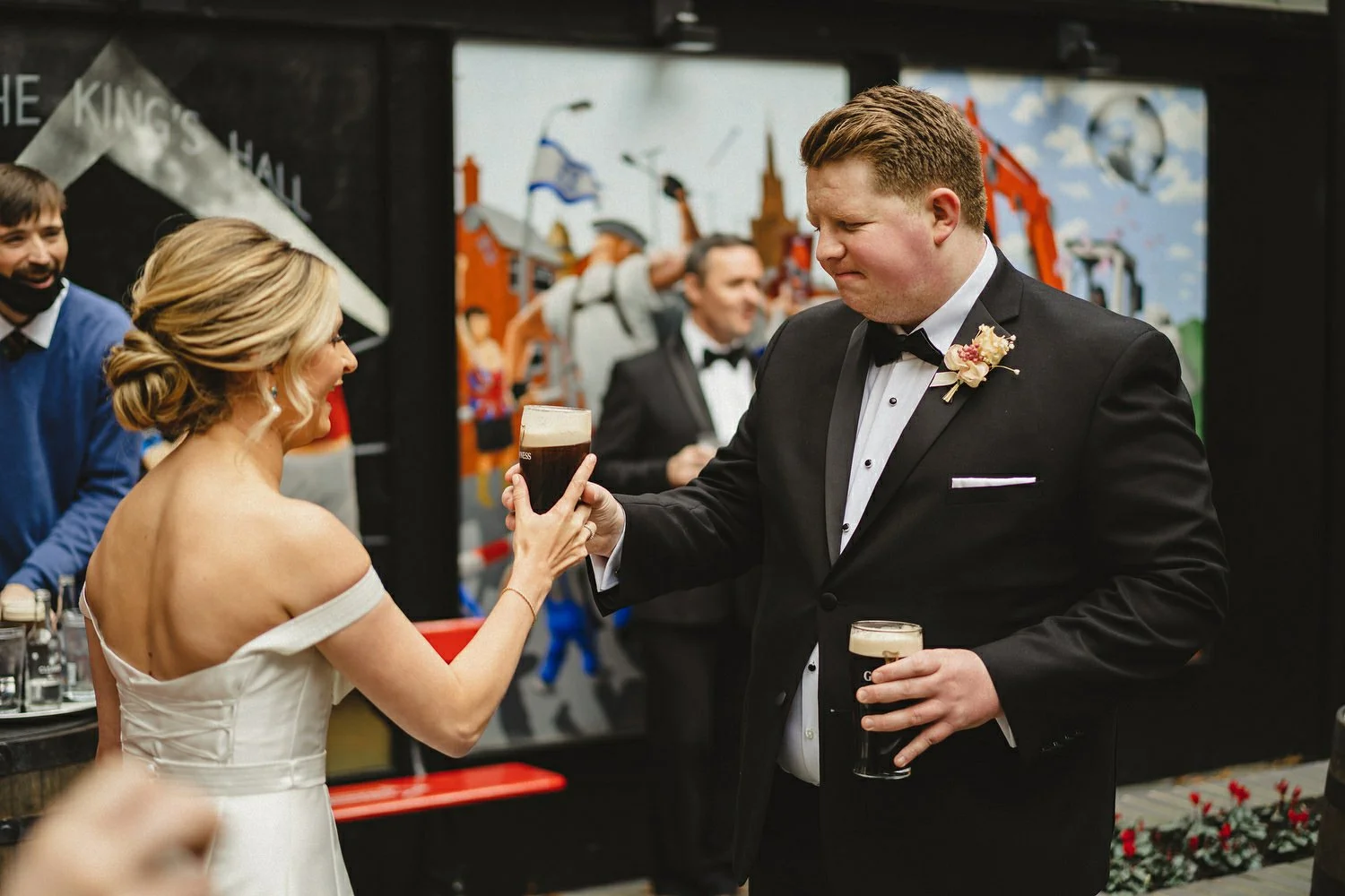  Katie and Jack McGarryÕs Irish American winter wedding at Larchfield estate, with wedding photographs in Belfast Cathedral Quarter and the Merchant Hotel. JackÕs New York Bar, The Dead Rabbit, provided the drinks and cocktails. 