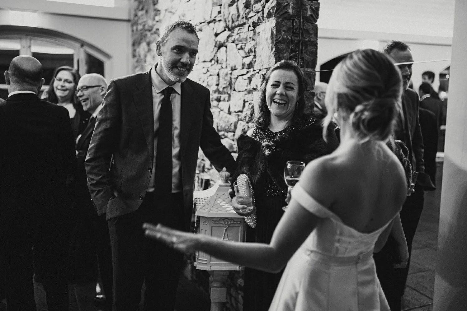  Katie and Jack McGarryÕs Irish American winter wedding at Larchfield estate, with wedding photographs in Belfast Cathedral Quarter and the Merchant Hotel. JackÕs New York Bar, The Dead Rabbit, provided the drinks and cocktails. 