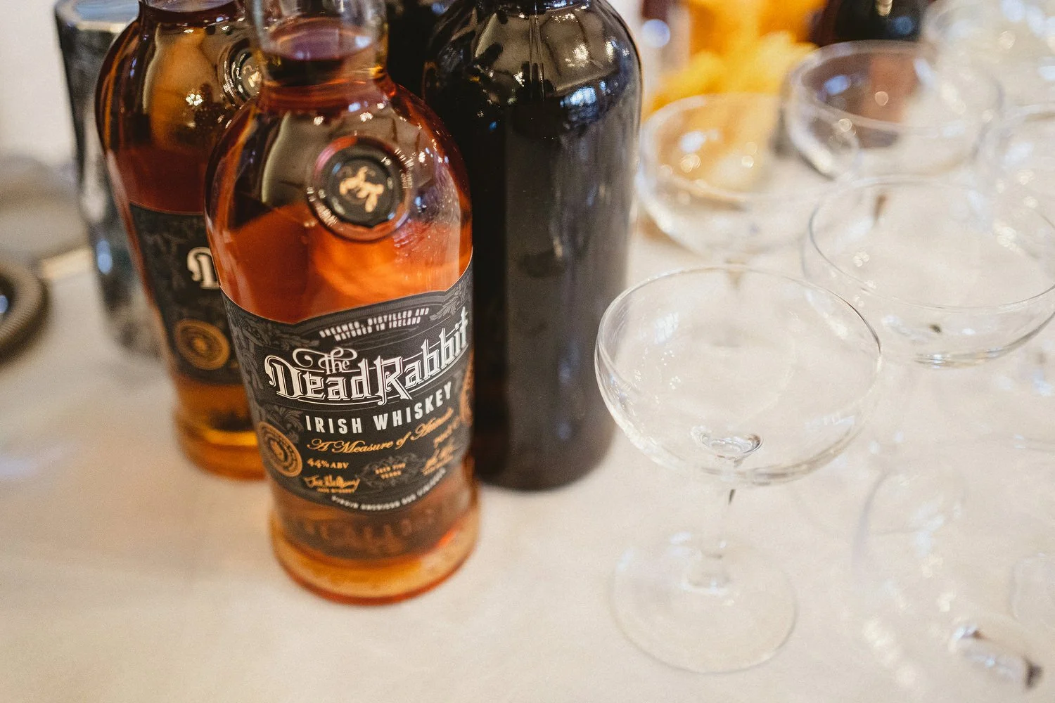  Katie and Jack McGarryÕs Irish American winter wedding at Larchfield estate, with wedding photographs in Belfast Cathedral Quarter and the Merchant Hotel. JackÕs New York Bar, The Dead Rabbit, provided the drinks and cocktails. 