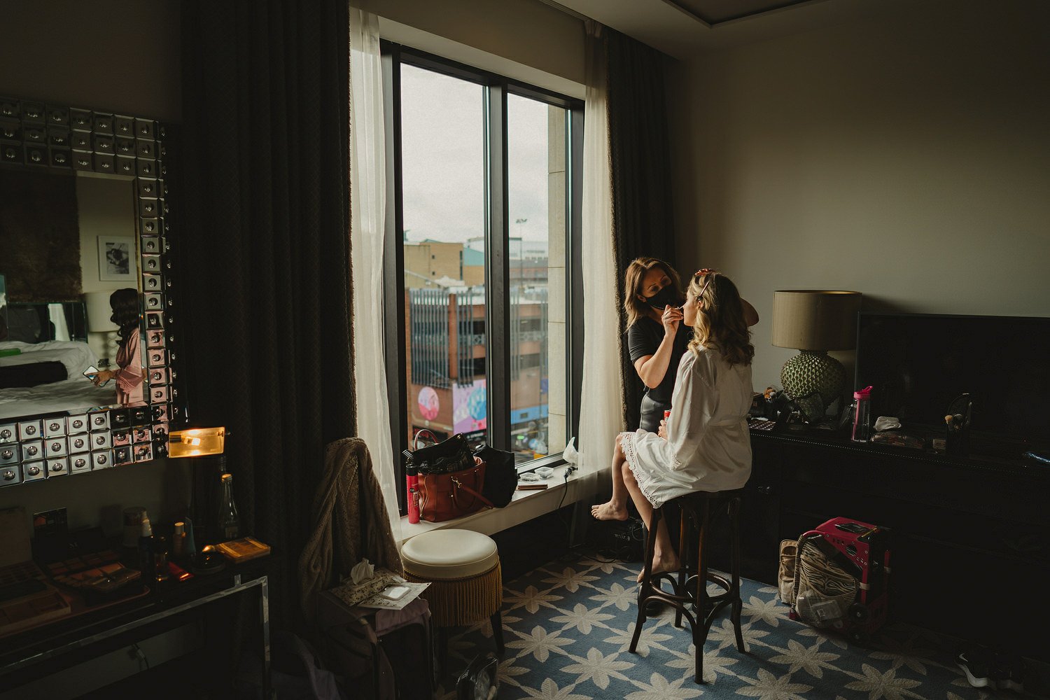  Katie and Jack McGarryÕs Irish American winter wedding at Larchfield estate, with wedding photographs in Belfast Cathedral Quarter and the Merchant Hotel. JackÕs New York Bar, The Dead Rabbit, provided the drinks and cocktails. 